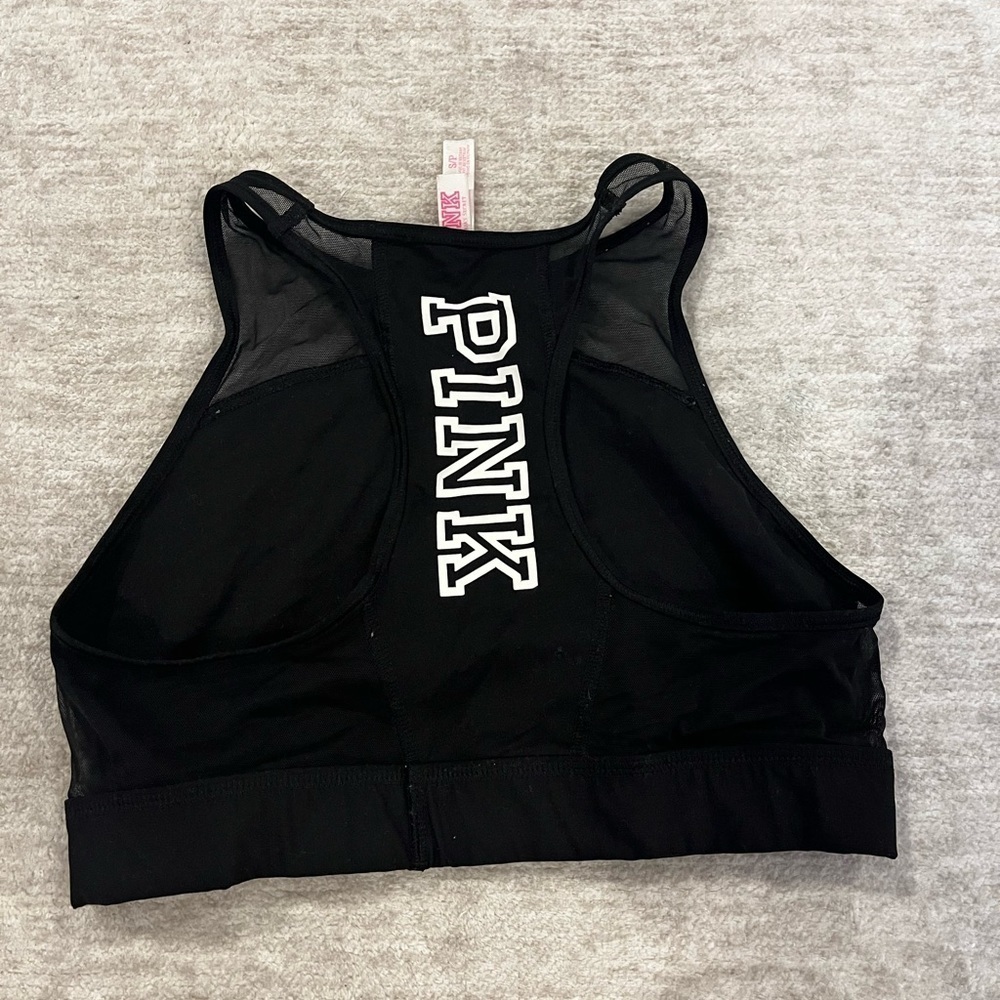 Victoria’s Secret Pink Sports Bra Mesh Racerback High Neck Unlined S - Picture 4 of 4